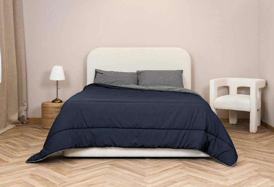 Zweifarbige Bettdecke ohne Bezug