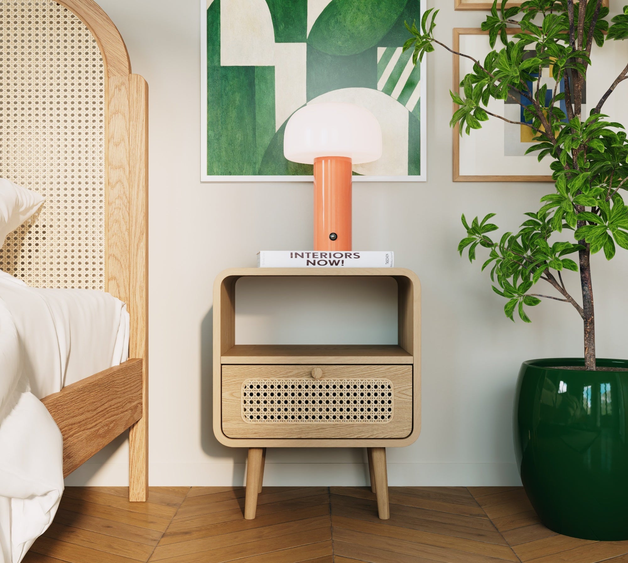 Nachttisch Rattan