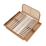 Kopfteil aus geflochtenem Rattan, Mit Schubladen