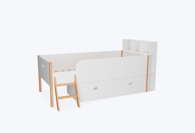 Halbhochbett mit stauraum Wolke